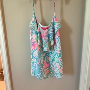 Lilly Pulitzer Colorful Sleeveless Ruffle Top